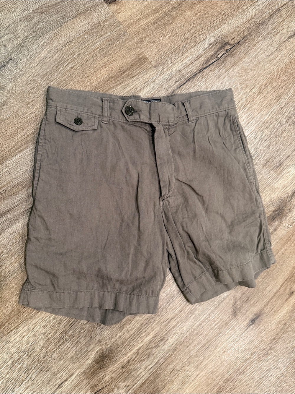 Todd Snyder Olive Flat-Front Men's Shorts